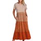 thumbnail image 5 of Vestido de Manga Corta para Mujeres Vestido de Verano de Cuello Redondo Impreso, Poliéster de Tamaño Verdadero Diario Y Vestido de Fiesta, 5 of 5
