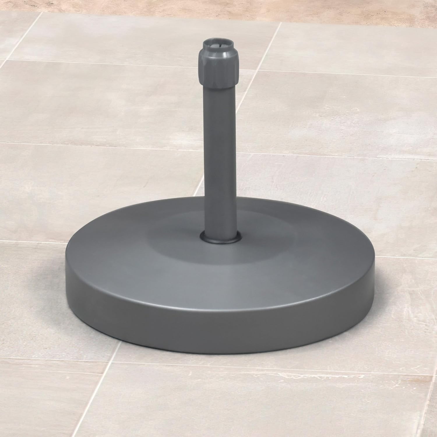 PURPLE LEAF Patio Umbrella Base Stand Market Table Umbrellas Outdoor Heavy Duty Round Concrete Stand 99 LBS Black