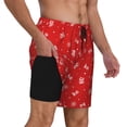 thumbnail image 2 of Naloa Christmas Print Men Swim Trunks with Compression Liner ,Board Shorts,Men's Swim Shorts with Drawstring and Elastic Waistband-X-Large, 2 of 6