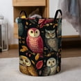 thumbnail image 5 of Colorful Owl Design_ Print Laundry Basket & Storage Bin - Foldable Large Capacity Round Hamper for Bedroom, Laundry Room, Dorm, 5 of 9