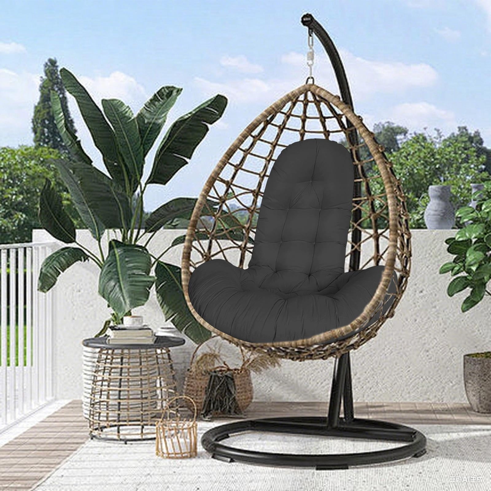 geerera Thickened Egg Chair Cushion Replacement, Hanging Basket Seat Cushion Pillow,Hammock Swing Chair Cushion, for Indoor & Outdoor Hanging Chairs, Porch, Patio