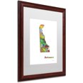thumbnail image 2 of Trademark Fine Art "Delaware State Map-1" Canvas Art by Marlene Watson, White Matte, Wood Frame, 2 of 2
