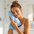 thumbnail image 2 of Kyusrd Hand Towels for Bathroom,Cotton Soft Absorbent Decorative Hand Towel for Face Spa Bath Gym Kitchen,Light Blue,34x74cm, 2 of 7