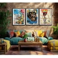 thumbnail image 2 of 3 Pieces of Street Art Blue Graffiti Wall Decor Prints Modern Artist Aesthetics Canvas Painting Artwork Abstract Picture Poster Man Cave Living Room Bedroom Bathroom Office Home Decorations Unframed, 2 of 6