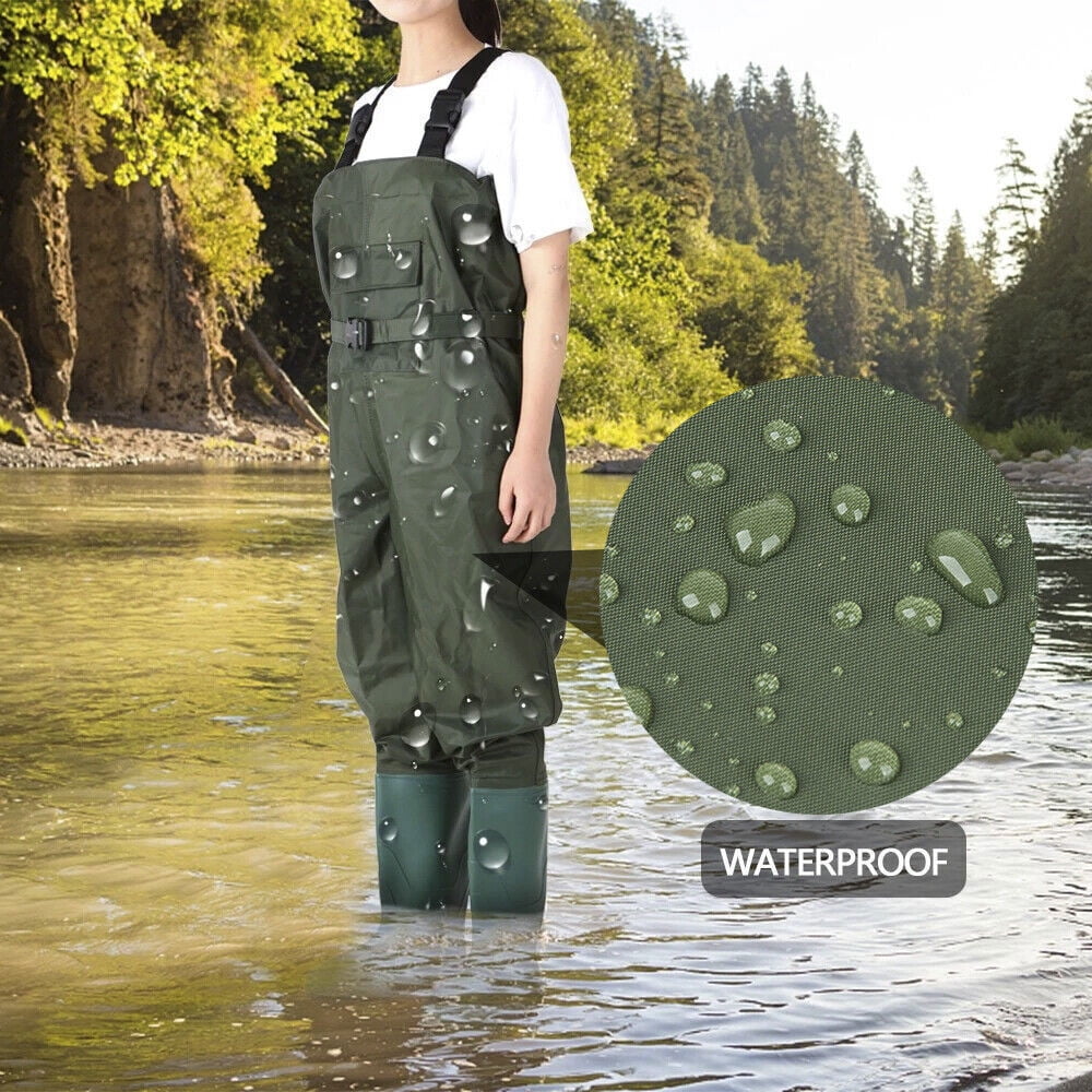 WSYW Waterproof Chest Waders Nylon 2-Ply Rubber Bootfoot for Hunting  Fishing Green US Size 6 