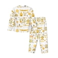 thumbnail image 2 of Goofa Farm Bee Cute Honey Printed Women’s 2 Piece Pajama Set Super,Pajamas Women's Long Sleeve Sleepwear Soft Button Down Loungewear Pjs Lounge Set Nightwear-Small, 2 of 9