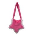 thumbnail image 3 of Bolso bandolera para mujer,Bolso bandolera con forma de estrella de cinco puntas de peluche,Bolso de hombro para mujer,cómodo y portátil,Ligero,elegante,moderno,con cierre de rosa, 3 of 7