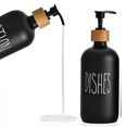 thumbnail image 4 of Crystal Glass Soap Dispenser Set, Vintage Soap Dispenser with Pump for Kitchen Sink and Bathroom, Stylish Permanent Labels M01, 4 of 6