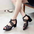 thumbnail image 1 of Zapatos de mujer con cremallera y sandalias ahuecadas con diamantes de imitación y boca de pescado de verano para mujer Wmkox8yii  shjk4702, 1 of 5