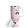 thumbnail image 2 of 40 oz Insulated Stainless Steel Tumbler Double Wall Stainless Steel Tumbler with 2-Way Drinking Panda and Clouds Pattern, 2 of 9