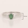 thumbnail image 5 of 925 Sterling Silver 6X4mm Oval Shape Emerald Solitaire Accents Women Wedding Ring, 5 of 7
