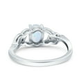 thumbnail image 3 of Art Deco Oval Engagement Ring Lab Created White Opal 925 Sterling Silver Size 10, 3 of 6