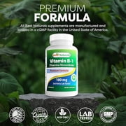 Best Naturals Vitamin B1 Thiamine Mononitrate 100 mg Tablets, Gluten-Free, Energy Support, 120 Count