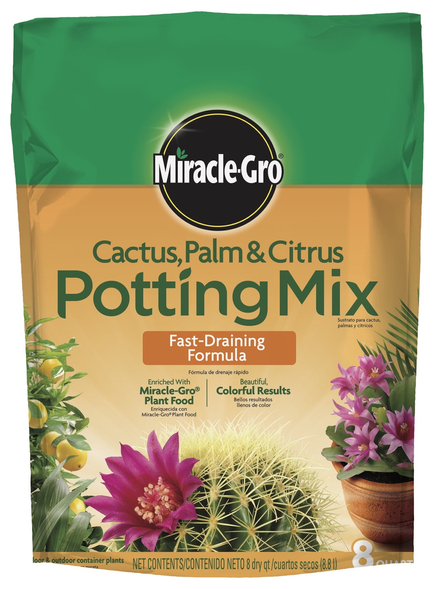 Miracle-Gro Cactus, Palm & Citrus Soil, Great for Succulents, 8 qt.