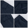 thumbnail image 6 of Dwelliawo Corduroy Mens Capri Pants Casual Elastic Waist 3/4 Pants Multi-Pockets Below Knee Shorts Lightweight Outdoor Capri Long Pants Navy M, 6 of 9