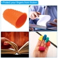 thumbnail image 5 of Protecciones de dedo de goma Uxcell, cubiertas de silicona para el pulgar, almohadillas de guardia, agarres, naranja, tamaño XL, paquete de 10, 5 of 5