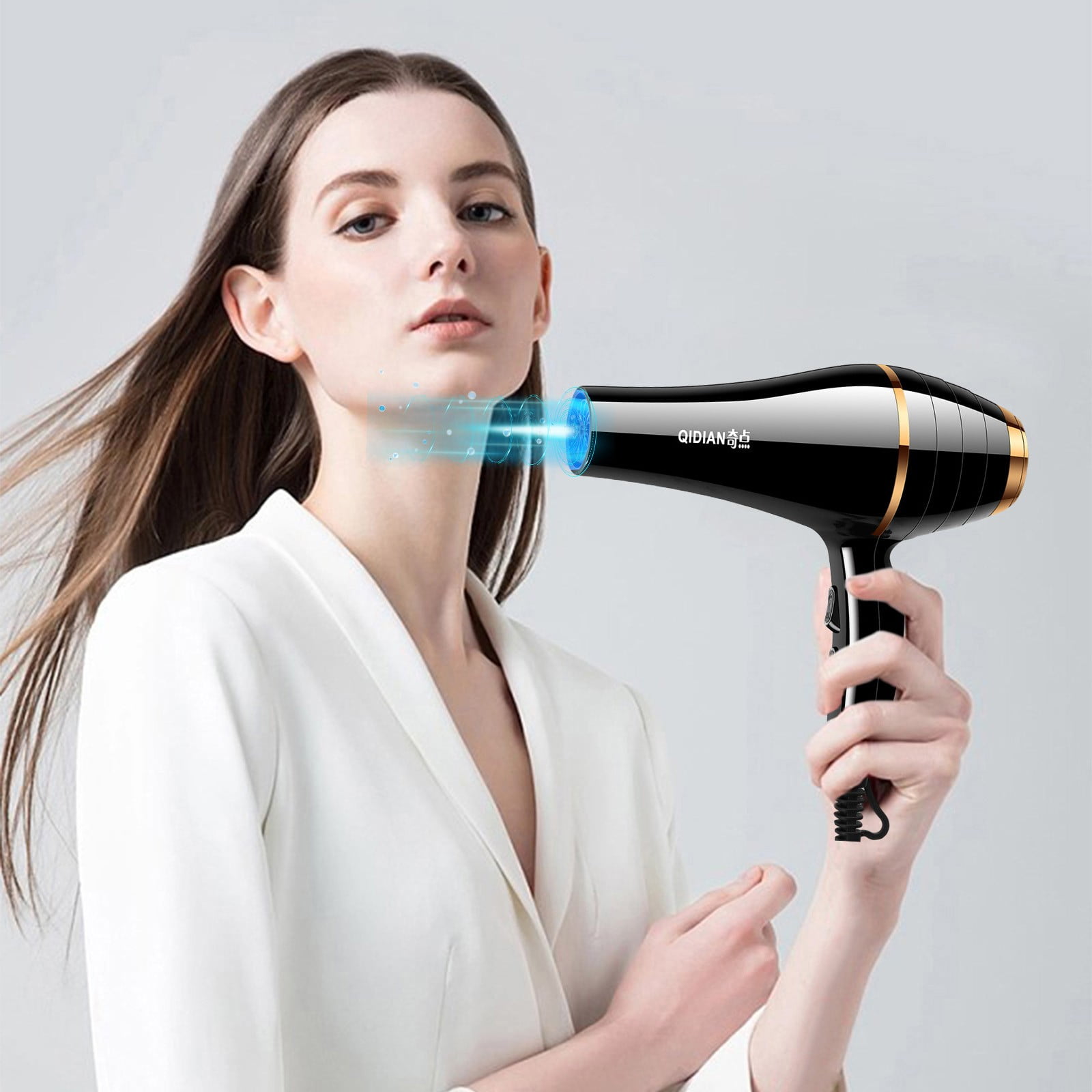 Portable High-Power Hair Dryer with Diffuser & Comb – Low Radiation, Fast Drying, 3-Speed Heat Control, Overheat Protection, Ideal for Travel, Curly or Straight Styling