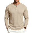 thumbnail image 3 of MiYuan Mens Quarter Zip Shirts Casual Winter Fall Knit Textured Long Sleeve Shirt Beach Vacation Stretchy Golf Shirts, 3 of 7
