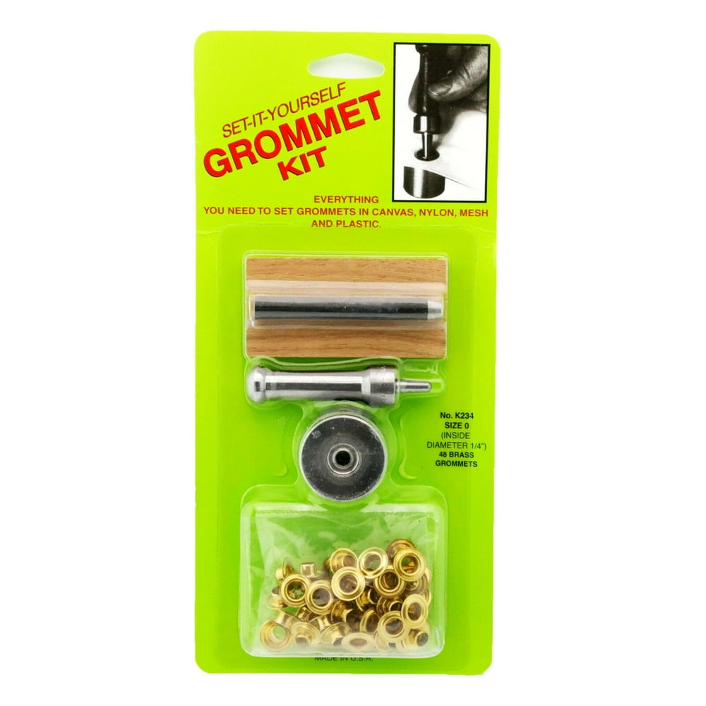 C.S. Osborne SetItYourself Grommet Kit K2340, 1/4" Hole, W/ Brass
