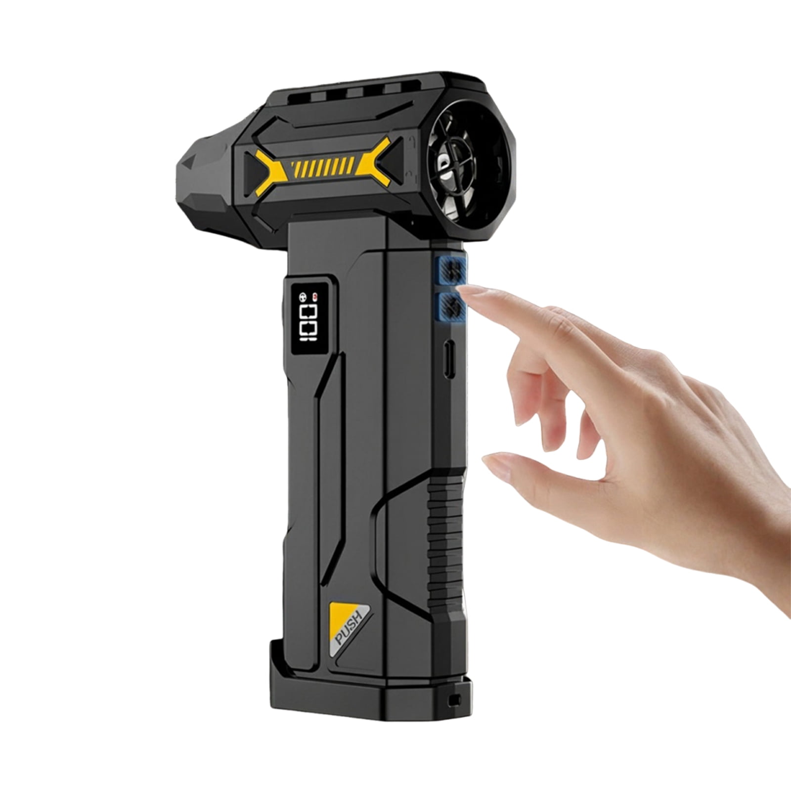 HUISZJ Handheld Fan, Electric Air Duster, Cordless Rechargeable Electric Air Duster with LED Light, Air Blower for Computer Keyboard House Outdoor