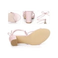 thumbnail image 3 of BLISSFUL STEP Women's Block Heel Sandal Strappy Lace Up Sandals Bling Pink 7.5, 3 of 6