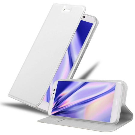 Cadorabo Cover for Huawei MATE 9 Case in CLASSY SILVER magnetic closure