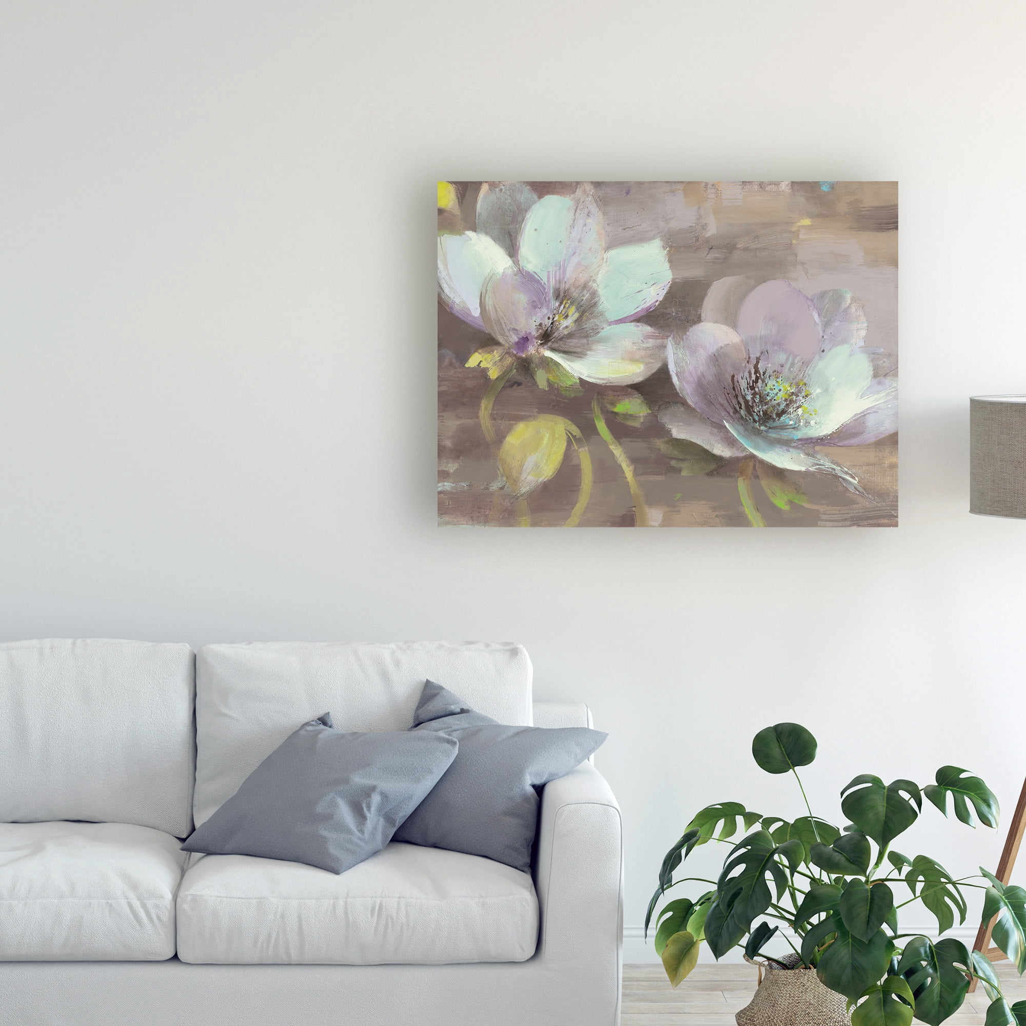 Trademark Fine Art 'Jump White Flowers' Canvas Art by Albena Hristova