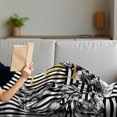 thumbnail image 3 of Flower Soft Flannel Fleece Blanket, Exotic Petals with Tropic Butterfly over Minimalist Striped Background, Cozy Plush for Indoor and Outdoor Use, 50" x 70", Black White Pale Coffee, by Ambesonne, 3 of 5