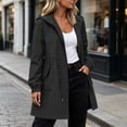 thumbnail image 4 of jobturf Plus Size Rain Jacket Women Waterproof Drawstring Windbreaker Jackets Lightweight Long Sleeve Raincoat with Hood and Pockets L-5XL, 4 of 7