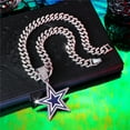 thumbnail image 4 of Men Women Hip Hop New Pentagram Pendant Necklace 15mm Crystal Cuban Chain HipHop Iced Out Bling Necklaces Fashion Charm Jewelry, 4 of 8
