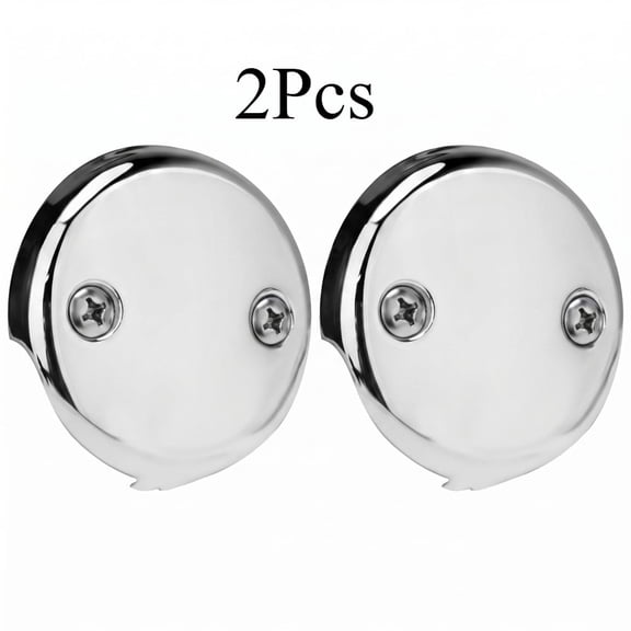 Universal Bathtub Overflow Drain Face Plate, 2 Hole, With Matching Screws, Chrome