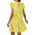 thumbnail image 4 of asddcavvf Robes pour Femmes Printemps/été Col Rond Manches Évasées Imprimé Floral Robe avec R, 4 of 9