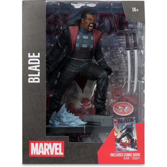 Marvel Collectible 12 Inch Statue Figure 1/6 Scale Posed - Blade Red Platinum