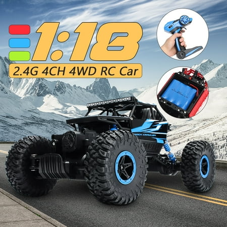 Bigfoot Model 1/18 2.4G 4WD Rock Crawler RC Car Driving Cars Double Motors Drive Bigfoot Vehicle Remote Control Model Off-Road Vehicles Toy Color: Red/Green/Blue ()