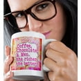 thumbnail image 2 of 3drose, Coffee Chocolate and Men the Richer the Better Funny Girly Sayings, 15oz Mug, 2 of 6