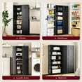 thumbnail image 2 of AUHUP Pantry Cabinet with 5 Adjustable Shelve, 71"H Black Metal Storage Cabinet for Kitchen, Dining Room, Living Room, 2 of 8