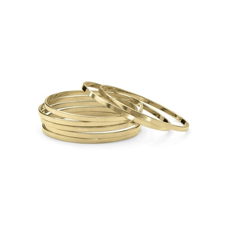 - Set of 7 Bangle Bracelets in Yellow Gold Tone