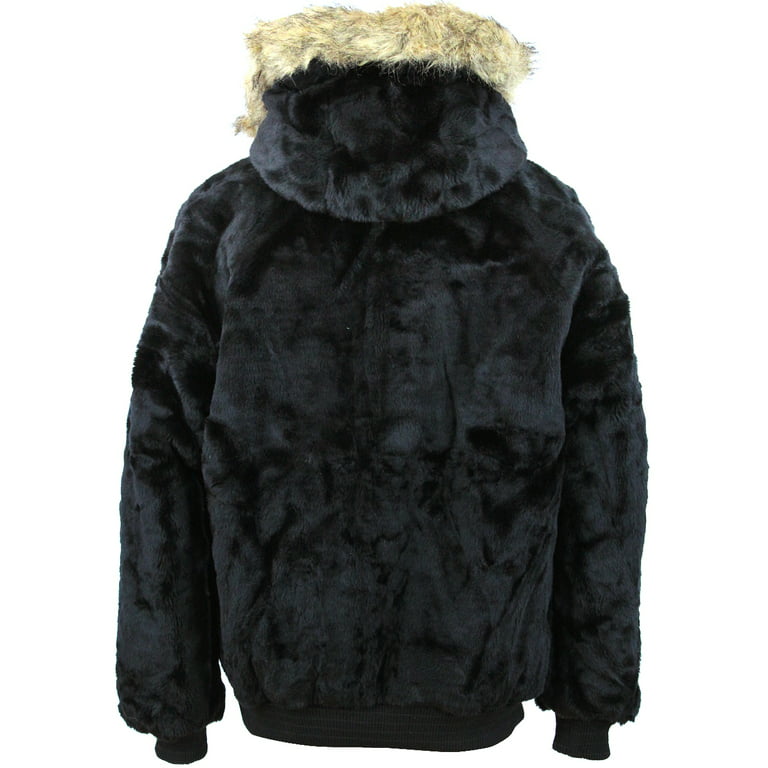 Faux Fur Reversible Hooded Jacket
