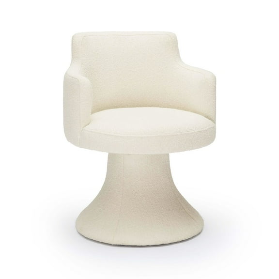 TOV Furniture Jeffree Cream Performance Boucle Swivel Dining Chair