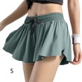 thumbnail image 2 of Pantalones cortos deportivos de cintura alta para niñas, entrenamiento atlético, pantalones cortos de Yoga, entrenamiento, gimnasio, vacaciones Ropa, zapatos y accesorios Miscelánea Verde S Minnieouse AP011023-17, 2 of 5