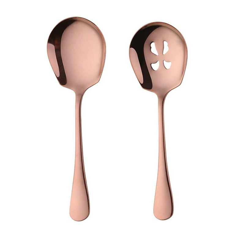 Rice Household Kitchen Accessories Skimmer Cooking Tool Set Stainless Steel  Ice Cream Scoop Soup Leakage Soup Ladle Spoon ROSE RED SPOON 