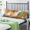 thumbnail image 2 of Boho Sunflower Body Pillow Cover – Soft & Breathable, Hidden Zipper, 20"x54", Vintage Floral Print with Butterflies & Bees – Gift for Side Sleepers, Pregnancy, Farmhouse Decor, 2 of 7