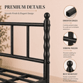 thumbnail image 2 of Heavy Duty Metal Full Platform Bed Frame with Headboard and Footboard, Industrial Style Steel Slat Mattress Foundation, No Box Spring Needed, Black, 2 of 7
