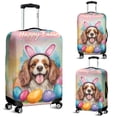 thumbnail image 2 of Happy Easter Cavalier King Charles Spaniel with Bunny Ear Headband and Flowers Travel Luggage Cover Dog Lover Gifts Suitcase Dust Protective Decor - 13001, 2 of 5