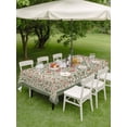 thumbnail image 5 of 60x84 Inch Outdoor Tablecloth with Umbrella Hole Zipper Rectangle Abstract Flowers Print Rectangular Tablecloths Waterproof Retro Bohemia Ethnic Botanical Style Patio Table Cloth Cover for Picnic, 5 of 8