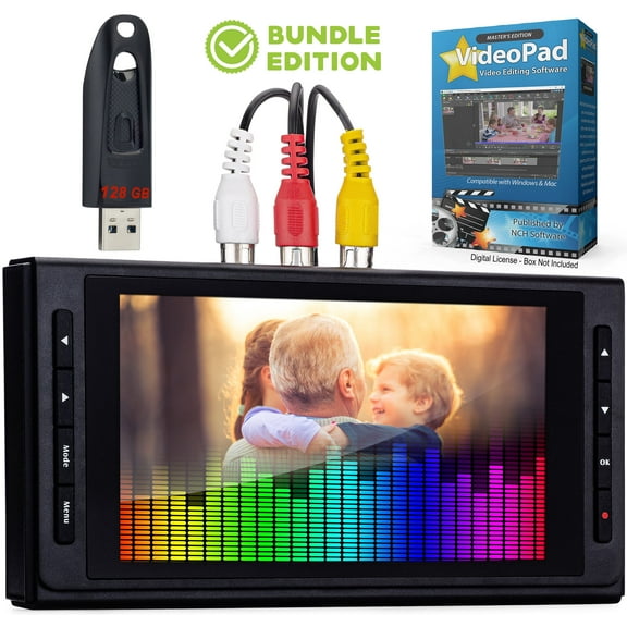 ClearClick Video to Digital Converter 3.0 (Third Generation) - Record Video & Audio from VCR's, VHS, RCA, AV, Hi8, Camcorder, DVD, Turntables, Cassette Tapes (Bundle Edition)