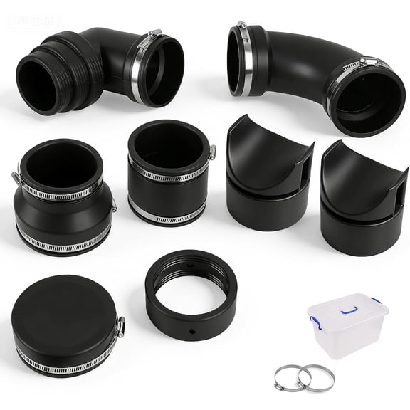 RV and Camper Sewer Plumbing Connection System Kit Compatible with 3" PVC Pipe, With Slip Fit Coupling Adapter And Pipe Stands, RV Sewer Hose Fittings RV Sewer Adapter (8PCS)