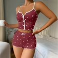 thumbnail image 6 of UDAUDU Womens 2 Piece Pajama Set Heart Print Cami Top and Shorts Lounge Pjs Set Cute Sleepwear Outfits XL, 6 of 8
