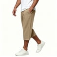 thumbnail image 5 of yillto Mens Capris Pant Loose Hiking Casual Sweatpant Pants Elastic Waist Summer Shorts Joggers with Pockets, 5 of 7