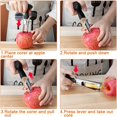 thumbnail image 5 of Premium Apple Corer, Sturdy Apple Corer Tool For Removing Pits, Durable Portable Stainless Steel Fruit Core Remover with Sharp Serrated for Pears, Bell Peppers, Fuji (Black), 5 of 6